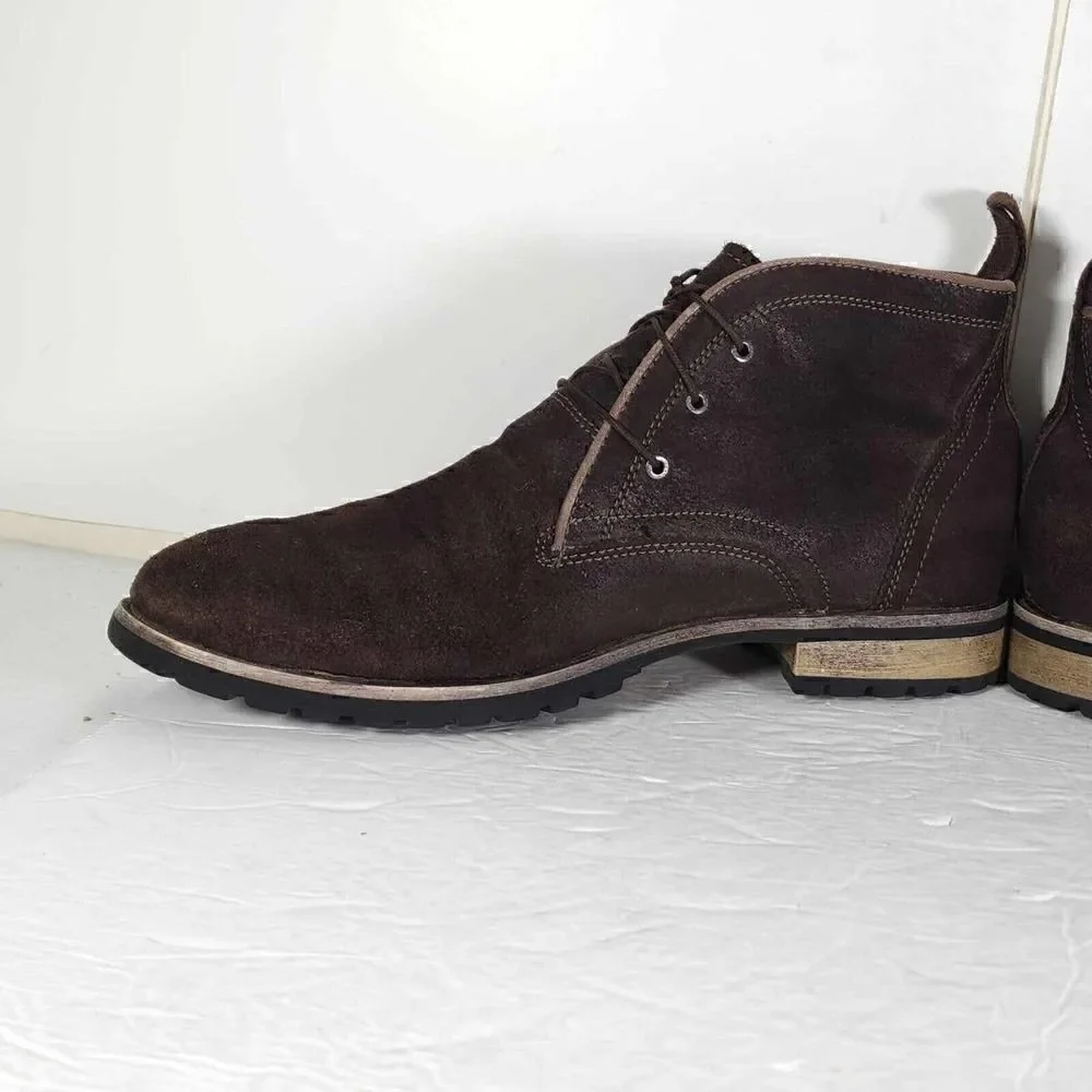 Marc Nason Men’s US 10,5 Brown Suede Leather Lace Up Ankle Chukka Boots Shoes